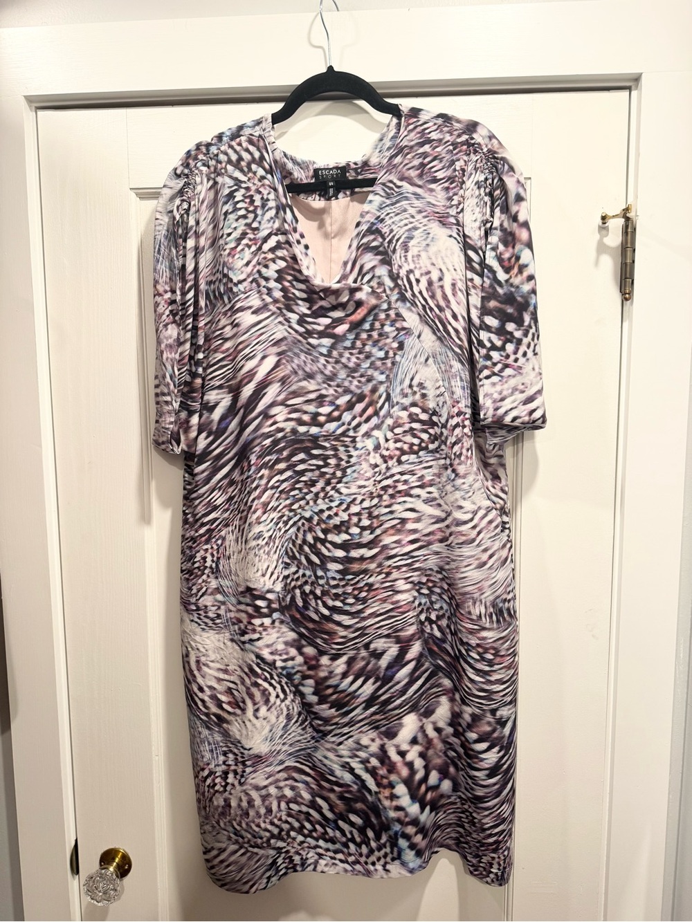 Escada Sport 100% Silk Shirt Dress Large Pool Party Travel Vacation Kaftan Cover